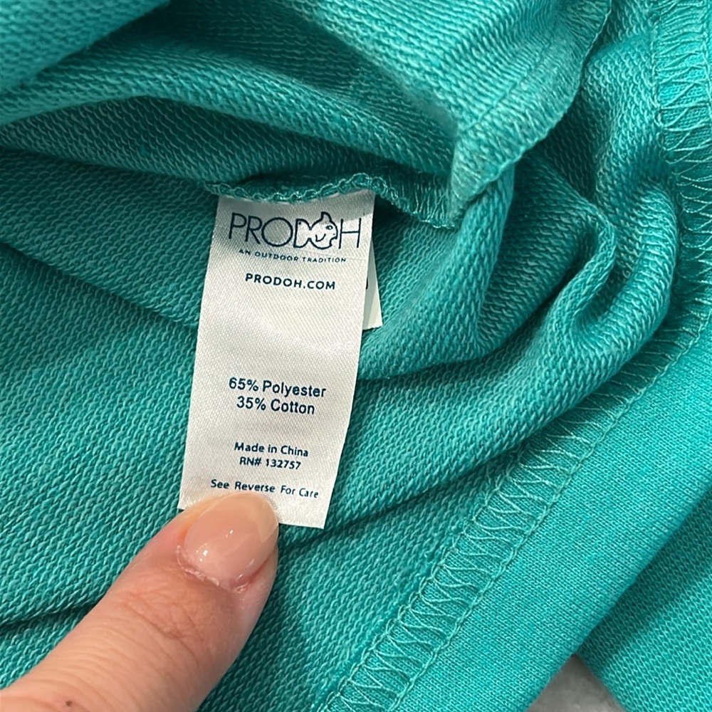 NWT PRODOH Spinnerbait Sweatshirt Pullover Hoodie Girls sz Small 8/10 Teal - Picture 8 of 8